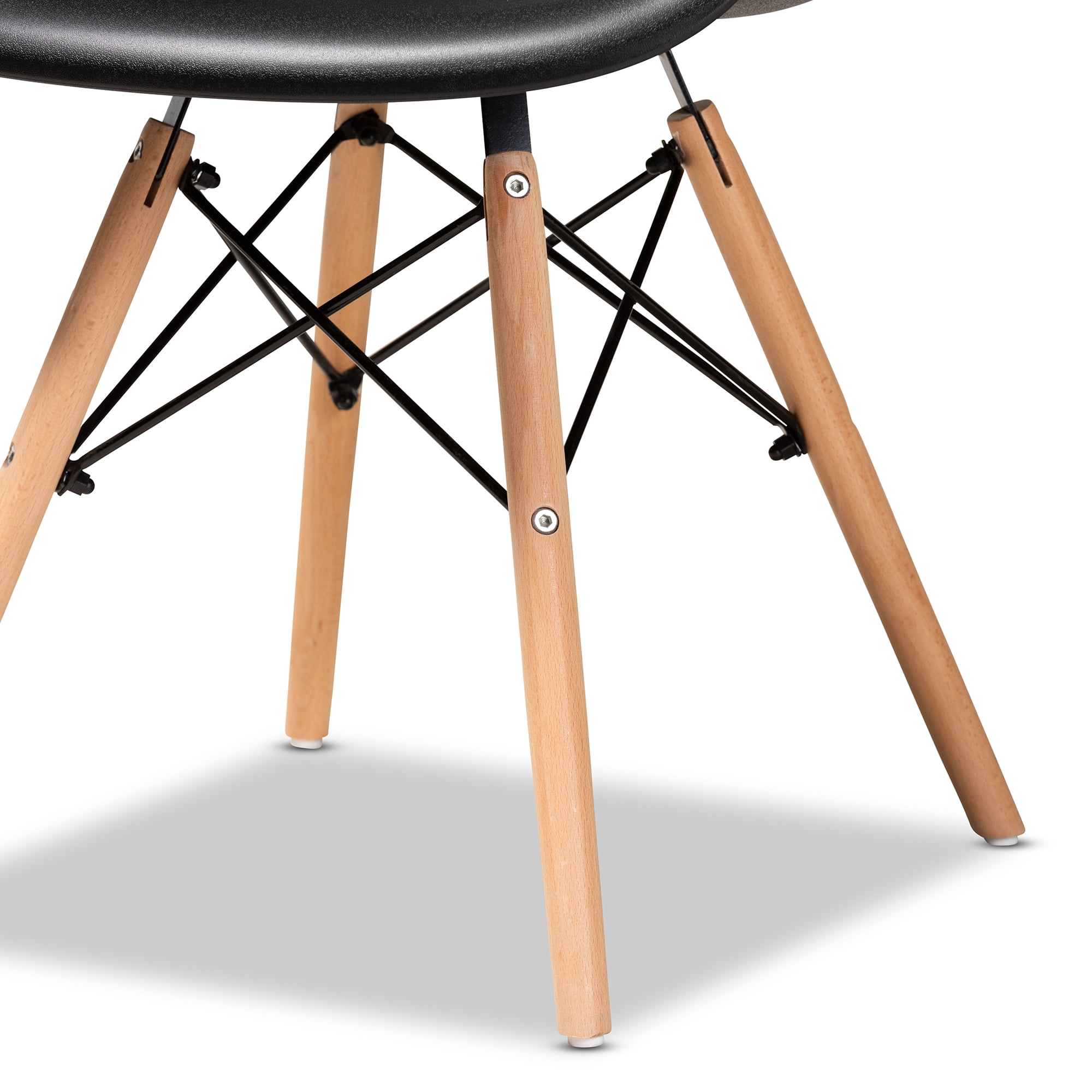 Baxton Studio Galen Dining Chair, Set of 4, Black