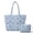 Blue Floral Tile, variant on HELLHERO Blue Floral Tile Women's Quilted Bag for Daily Use, Casual Inner Pockets Quilted Shoulder Bags Set 2 Piece Polyester Purses and Handbags Set