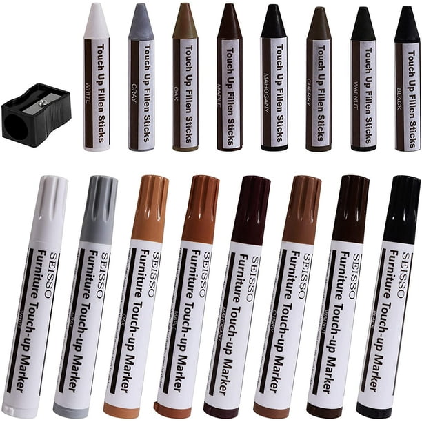 SEISSO Furniture Markers Touch Up,Wood Furniture Repair Kit, Premium Wood Scratch Repair Markers
