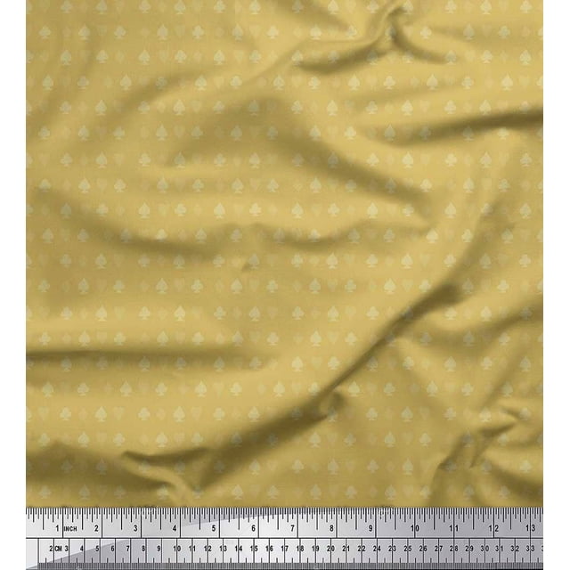Soimoi Poly Georgette Fabric Poker Card Symbol Print Fabric by the Yard 52 Inch Wide