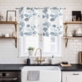 thumbnail image 2 of 2 Panels Kitchen Tier Curtains 39 Inch Length, Coastal Blue Grommets Window Treatment Curtain, Retro Ocean Coral Shell Starfish Seahorse Thermal Curtains Drapes for Living Room/Bathroom, 2 of 9