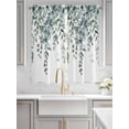 thumbnail image 4 of Spring Green Eucalyptus Leaves Bedroom Curtains 63 Inches length, Summer Rustic Botanical Window Treatment Curtain Drapes, Rod Pocket Curtain Panels for Living Room Kitchen, 42"x63", 2 Panels, 4 of 7