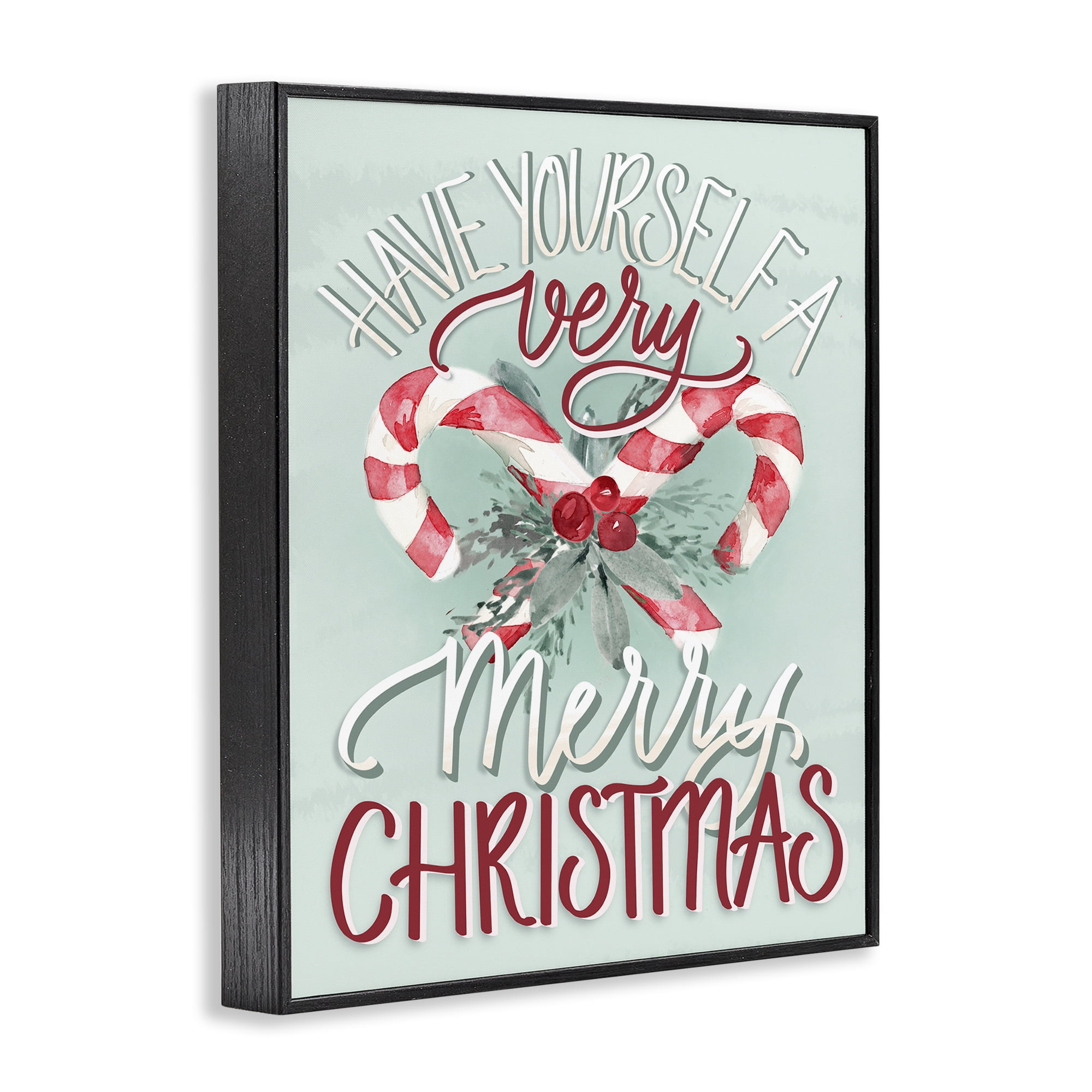 Stupell Industries Very Merry Christmas Holiday Painting Black Framed Art Prints Wall Art, 24 x 30