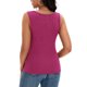 thumbnail image 3 of Top ajustado de mujer ATHLECHIC, de punto acanalado, cuello redondo, ajuste ceñido, top casual M Rosa Fucsia, 3 of 5
