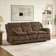 thumbnail image 5 of Roundhill Furniture Ardello 3-Piece Reclining Sofa Set, Corduroy Upholstery, with Built-In Power Center, and Storage Console, Chocolate, 5 of 21