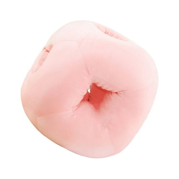Advancent Almohada de descanso para dormir, almohadas suaves y cómodas de algodón para el cuello, sofá de escolar, cojín para estudiantes, Suministros térmicos Rosado
