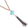 thumbnail image 4 of retro 29,5 " suéter cadena turquesa colgante collar cadena de de mujeres declaración joyería Plata, 4 of 7