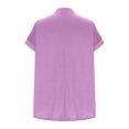 thumbnail image 6 of Kaemgyyd Oversized Tshirts for Women Breathable Loose Button V Neck Tops Lightweight Roll Short Sleeve Basic Tee, 6 of 7