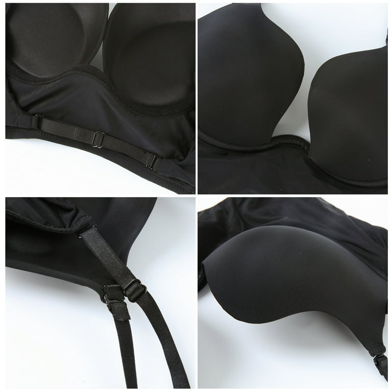 Deep V Backless Push Up Bra With Low Back Converter