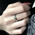 thumbnail image 7 of Green Spirit Snake Ins Dark Style Advanced Sense Open-end Zircon Ring, 7 of 7