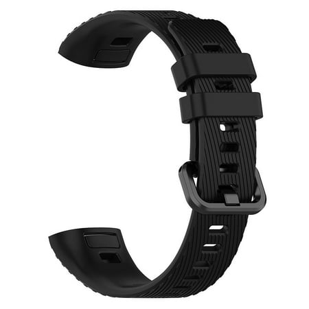 SIHUA Soft TPU Watch Band Bracelet Wrist Strap for Huawei Band 3 Pro (Black)