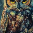 thumbnail image 5 of Autua Owl Branch Fantasy Shower Curtain 100% Polyester Washable with Hooks 60"x72, 5 of 7