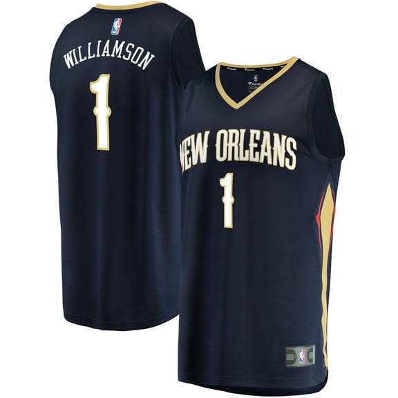 Youth Fanatics Zion Williamson Navy New Orleans Pelicans Replica Fast Break Jersey - Icon Edition