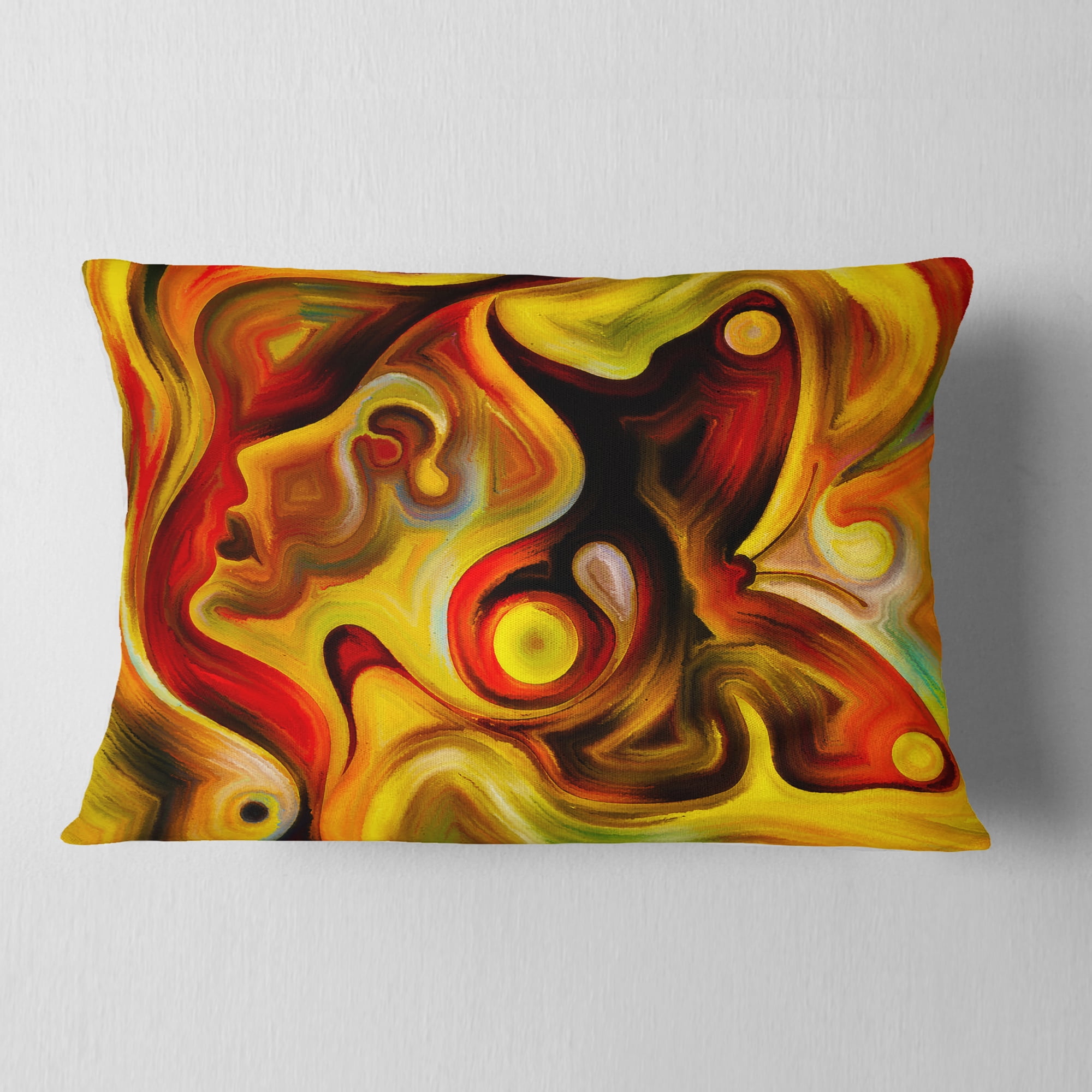 Designart Butterfly s Emotions - Abstract Throw Pillow - 12x20