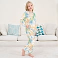thumbnail image 6 of Fluffy Pajamas Set Fuzzy Winter Warm Pj Sets Pullover Tops and Long Pants Watercolor Soft Pastel Strokes X-Small, 6 of 8