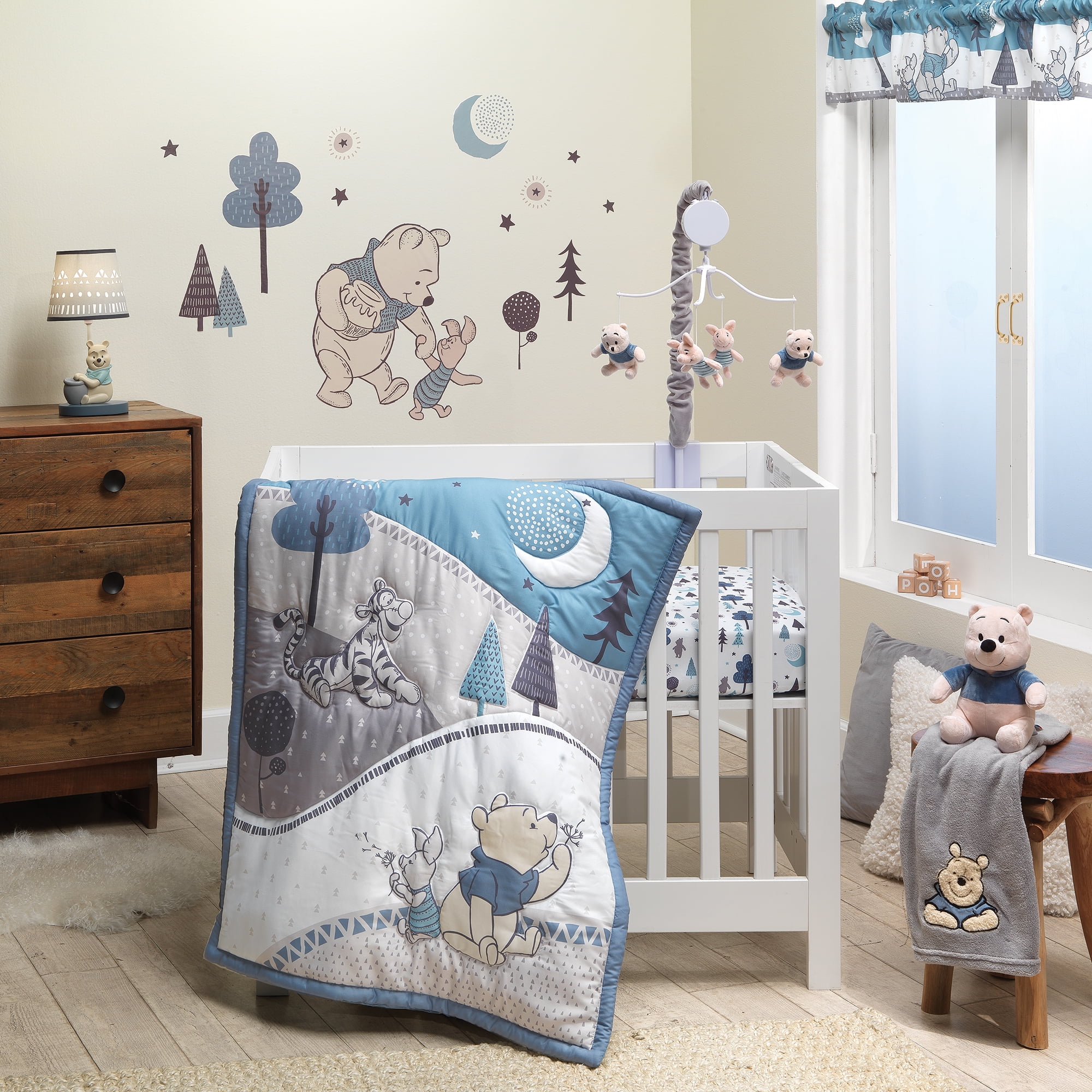 Blue/Gray Bedtime Originals Roar Dinosaur 3 Piece Crib Bedding Set