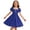 F83-Dark Blue, variant on Kids 1950S Dresses For Girls Collar Swing Party Dress Vintage 50S Polka Dot Dresses Elegant Summer Short Sleeve A-Line Sundress 4-5 Years