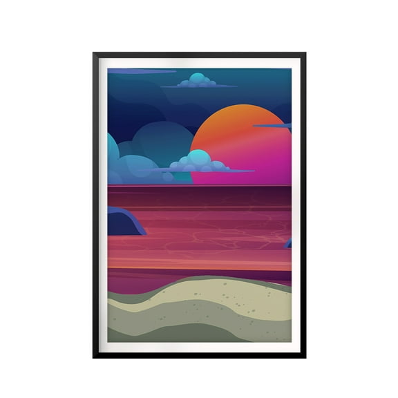 Sunset Beach 8 x 10 UNFRAMED Print Scenary Wall Art