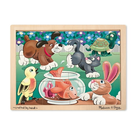 Melissa & Doug Pets Wooden Jigsaw Puzzle With Storage Tray (12 pcs)