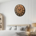 thumbnail image 3 of Costway 27.5'' Round Wall Clock Decorative Wooden Clock Come With Battery, 3 of 10