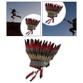 thumbnail image 4 of Tocado indio,Sombrero indio Tocado de plumas artificiales,Tocado de plumas para escenario Disfraces Fiesta Cosplay,Graduación Diadema Festival Disfraz,Sombreros Adultos Niños Banda, 4 of 8