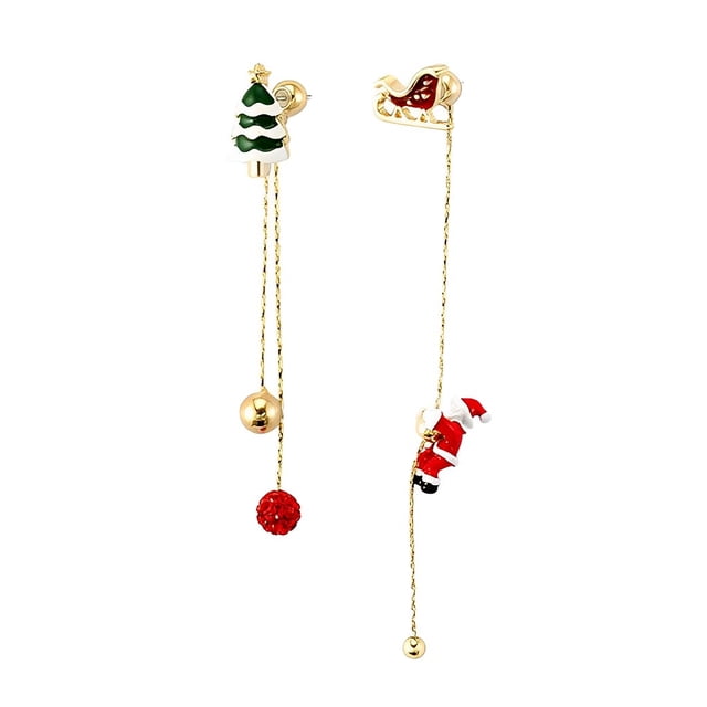 Naiovety 1 par de pendientes largos de Navidad, pendientes colgantes de Papá Noel, joyería colgante para fiesta, accesorio de vestir Kits de decoración para fiestas Tipo 1