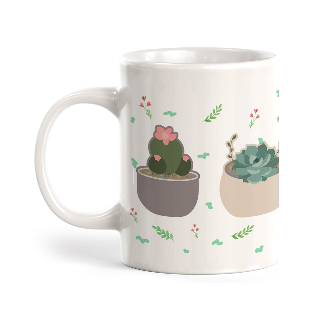 16oz Bistro Mug Ceramic Coffee Tea Glass What's Up Succa Funny Cactus Succulent 