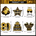 thumbnail image 6 of Mxdfafa 39pcs 80th Birthday Decorations Kit Black Gold Glitter Party Supplies with Banner,Balloons,Backdrop,Honeycomb Centerpieces,Hanging Swirls for Men Women 80th Bday Anniversary Celebration, 6 of 7