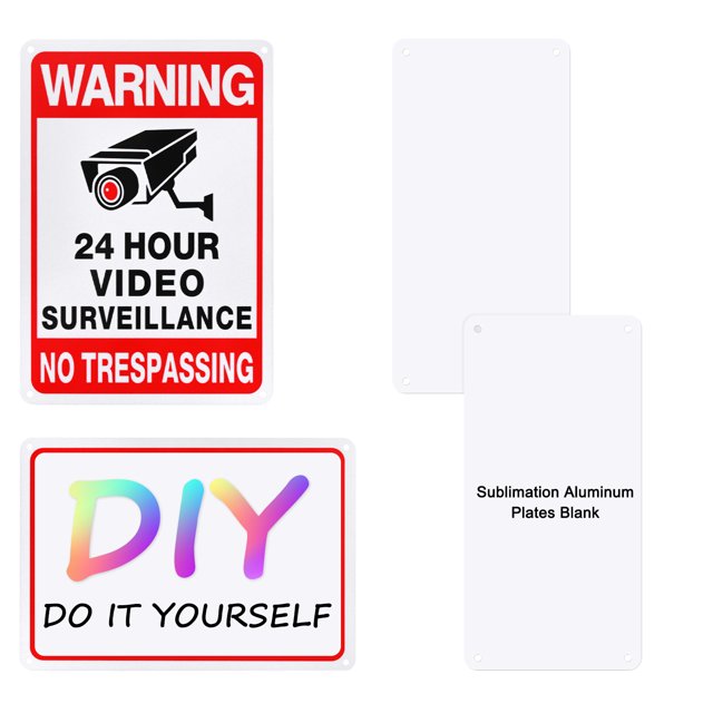 Uxcell 2-Pack White Blank Metal Signs 4x8 Inch Sublimation Aluminum Plates Blank Signs for Crafts/Yard/Outdoors Thick 0.03 Inch