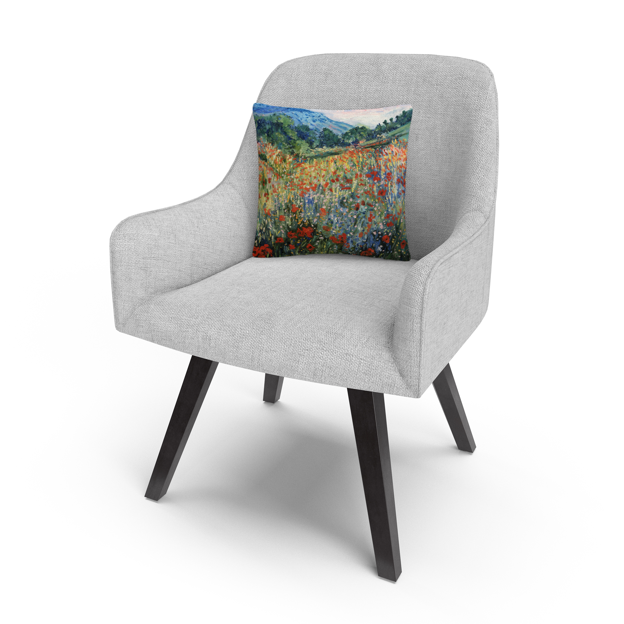 Masters Fine Art 'Field Of Wild Flowers' 16 X 16 Decorative Throw Pillow