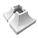 thumbnail image 3 of Simshoe Deck Post Base Cover â€“ Durable, Snap-Together Shoe Base Instantly Transforms Hand & Stair Rail Feet â€“ Porch, Stair & Deck Base Brackets Covers â€“ UV-Resistant ABS Plastic (White), 3 of 4