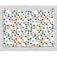 thumbnail image 1 of Geometric Tapestry, Colorful Simplistic Triangles Contour Forms Randomly Aligned Off White Background, Wall Hanging for Bedroom Living Room Dorm Decor, 80W X 60L Inches, Multicolor, by Ambesonne, 1 of 2