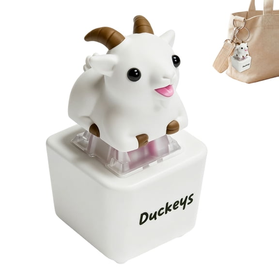 Rechargeable Sheep Sound Button Keychain with Real Baa Sound and LED Light Cute Plush Fidget Clicker for Stress Relief Funny Gift for Adults and Kids(1PC)
