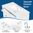 thumbnail image 5 of 36" Bathroom Vanity with Sink, Rubberwood Bathroom Cabinet with 1 Flip Drawer & Adjustable Shelf, 1 Cabinet Door with Built-in Double Shelves & 2 Drawers, White, 5 of 12