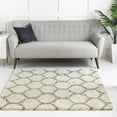 thumbnail image 4 of Unique Loom Trellis Shag Collection Area Rug - Ruby (6' Square Ivory/Gray), 4 of 11