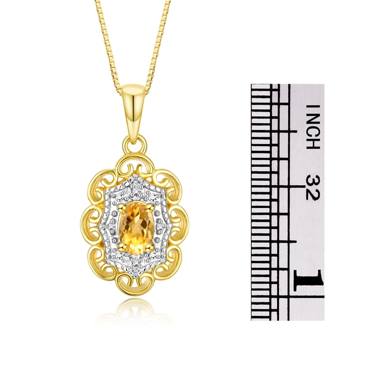 RYLOS Necklace Yellow Gold Plated Silver 925 Flower Necklace 