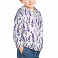 thumbnail image 2 of Kids Zip Up Hoodie for Boys Girls Toddler - Lavender Flowers Purple Lightweight Long Sleeve 3T Boys Girl Clothes, Sun Protection Windproof Jackets Hoodie Sweatshirt, 2 of 7