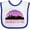 White and Royal, variant on Inktastic Charlotte North Carolina Gifts Skyline Girls Baby Bib