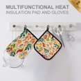 thumbnail image 4 of Yayeee Oven Mitts and Pot Holder Set of 2 Heat Resistant Kitchen Gloves Baking Hot Pad, Orange Leaves, 4 of 5