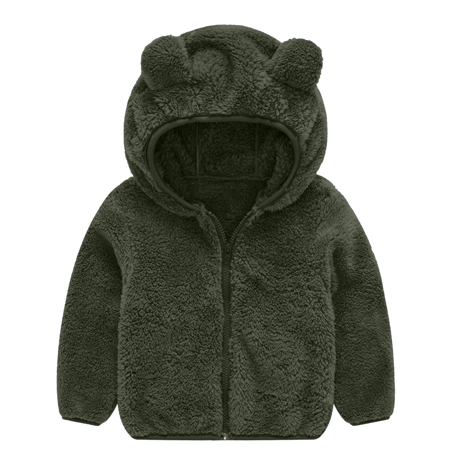 Ketyyh-chn99 Baby Girls Lightweight Raincoat Rain Jacket Newborn Toddler Boy Girl Cardigan Knitwear Button Up Sweater Jacket for Kids Fall Winter Clothes Warm Outwear Coat Size for 12-18 Months AG