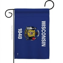 G142550-BO 13 x 18.5 in. Wisconsin American State Garden Flag with Double-Sided Horizontal House Decoration Banner Yard Gift