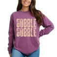 thumbnail image 2 of Gobble Gobble Block Distressed - Women's Garment Dyed Long Sleeve Graphic T-Shirt, 2 of 13