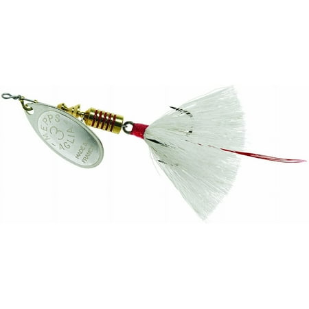 UPC: 0022141042879 | Mepps Dressed Aglia Inline Spinner Silver & White 1/4 oz