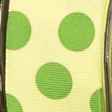The Ribbon People Yellow and Green Polka Dotted Wired Craft Ribbon 1.5" x 27 Yards