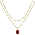 thumbnail image 4 of T-HOTLYST Sophisticated 18k Gold Plated Necklace Layered Necklace Showcasing December Birthstones And Elegant Rectangular Design, 4 of 18