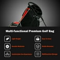 thumbnail image 4 of Costway Golf Stand Cart Bag Club w/6 Way Divider Carry Organizer Pockets Storage Red, 4 of 11