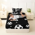 thumbnail image 4 of Erosebridal Boys Personalized Gifts Twin Sheet Sets,Alphabet P Kids Bedding For Football Sport Games Lover 3-Piece, 4 of 6