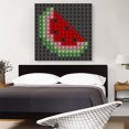 thumbnail image 2 of ARTCANVAS Watermelon Slice Fruit Emoticon Black Jewel Pixel Canvas Art Print - Size: 36" x 36" (0.75" Deep), 2 of 9