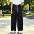 thumbnail image 4 of Xyant Girl's Cargo Pants Casual Hiking Loose Fit with Multi Pockets Hight Waist Trousers (Black,11-12 Years), 4 of 4