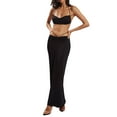 thumbnail image 2 of Women Summer 2 Piece Outfits Maxi Skirt Set Halter Crop Camis Tops High Waist Bodycon Long Skirt Set Party Beach Wear, 2 of 5